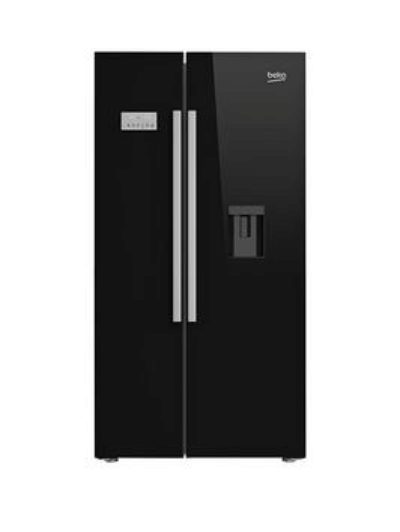 Beko Asd241B American-Style Fridge Freezer With Non Plumbed Water Dispenser - Black Beko Asd241B American-Style Fridge Freezer With Non Plumbed Water Dispenser - Black